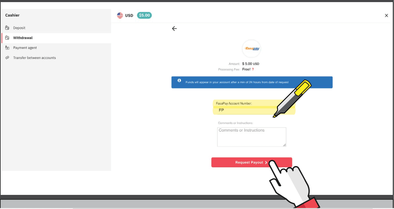 Deriv Хадгаламж, мөнгө авах: Арга, хязгаар, боловсруулах хугацаа