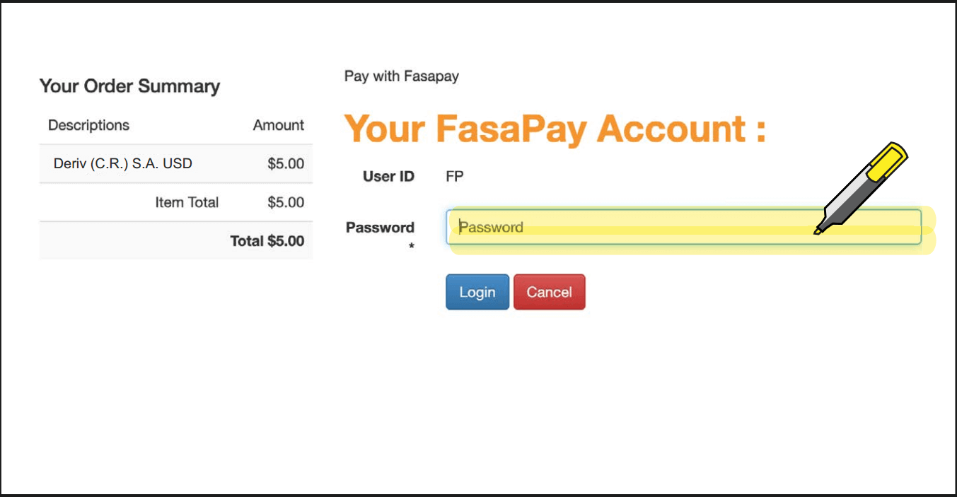 Login e depósito Deriv: acesso seguro à conta e financiamento