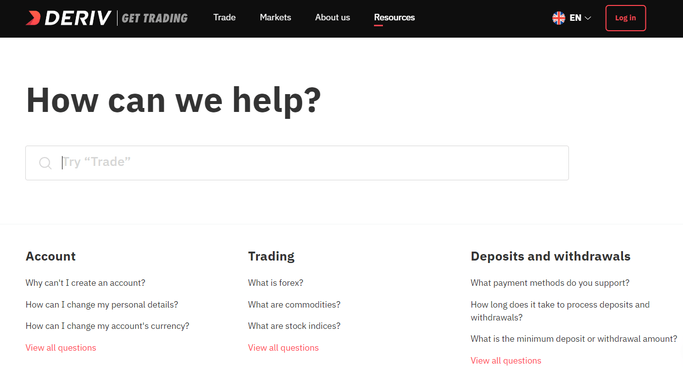 Ungaxhumana kanjani ne-Deriv Support