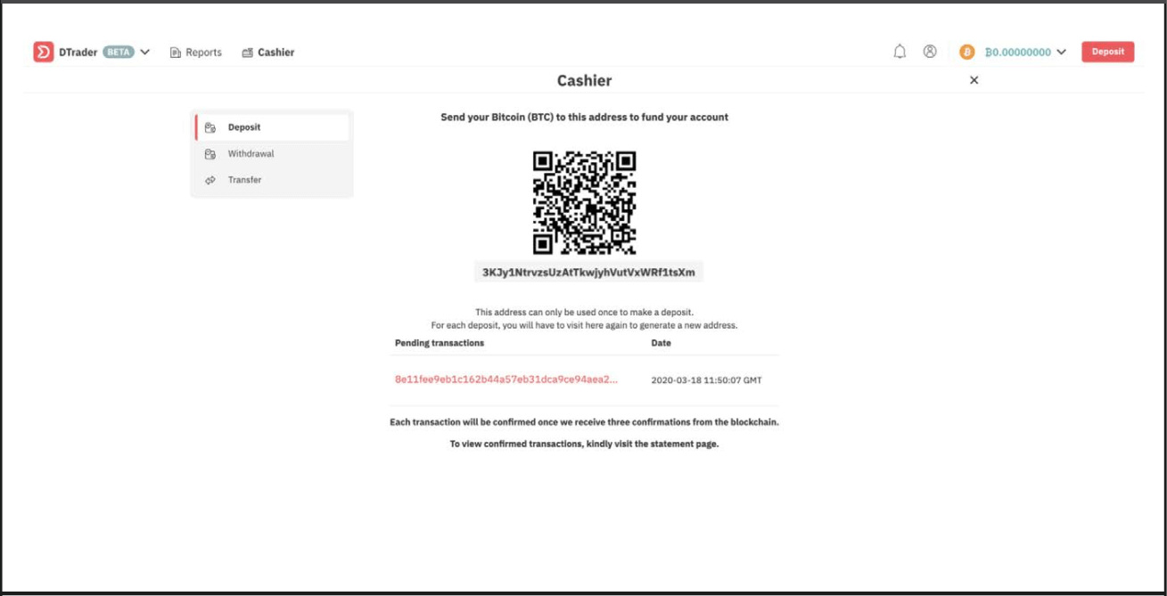 Deriv میں لاگ ان اور رقم جمع کرنے کا طریقہ