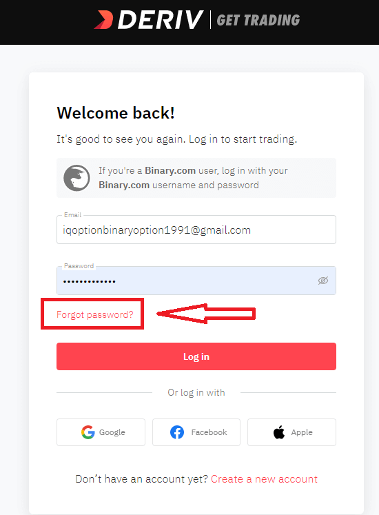 Kako se prijaviti na Deriv