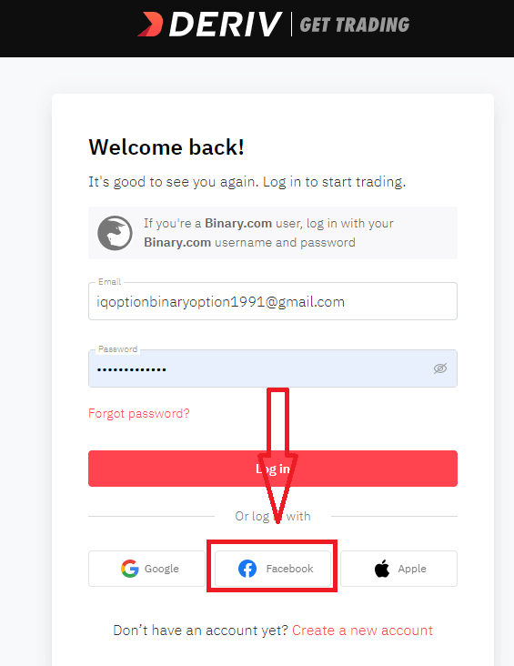 Kā atvērt kontu un pierakstīties Deriv